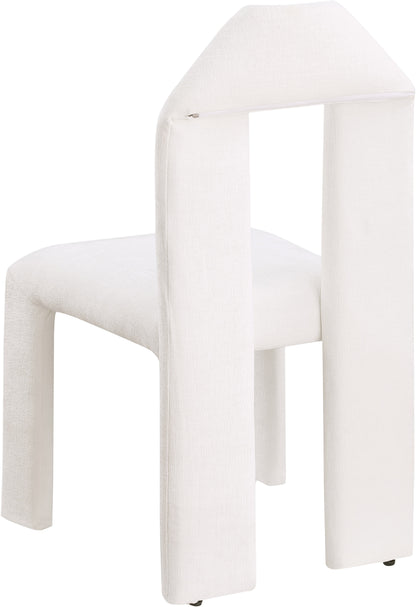 Sei Cream Chenille Fabric Dining Chair