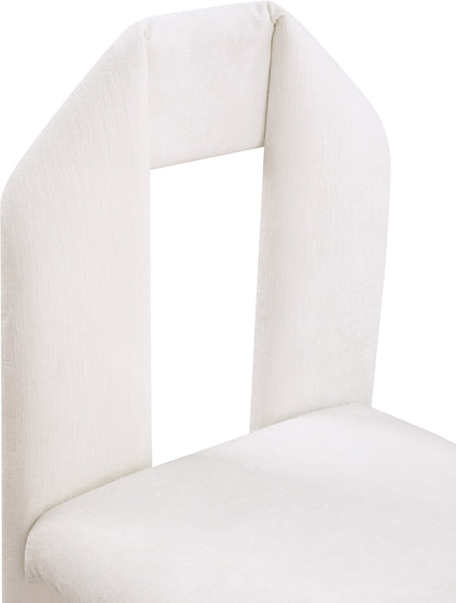 Sei Cream Chenille Fabric Dining Chair