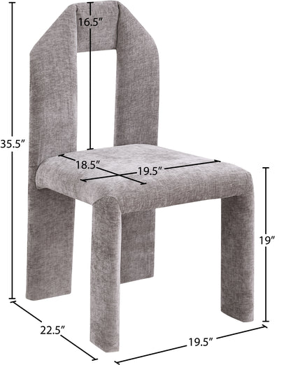 Sei Grey Chenille Fabric Dining Chair