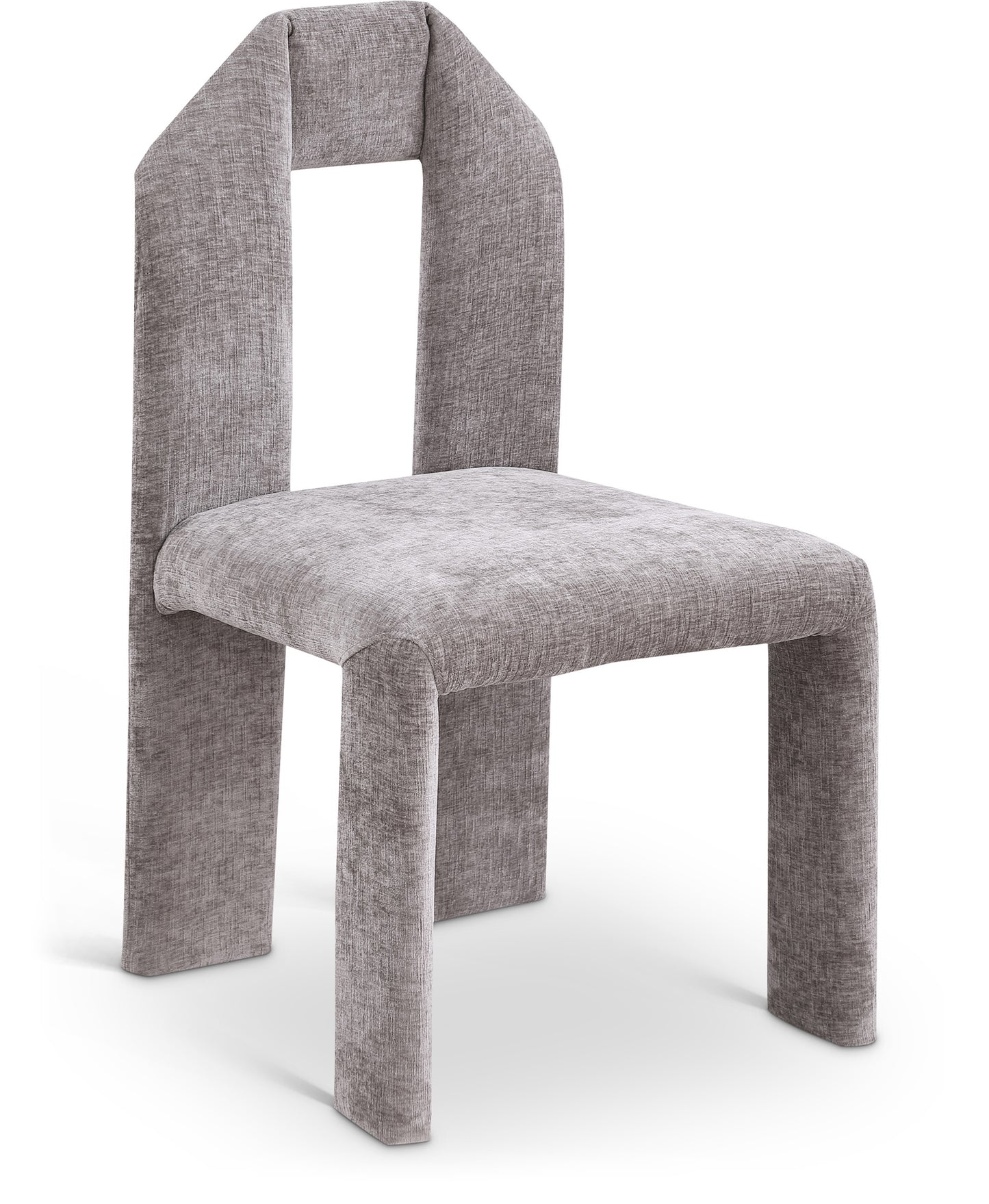 sei grey chenille fabric dining chair