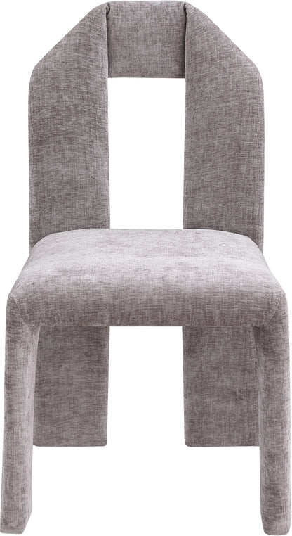 Sei Grey Chenille Fabric Dining Chair