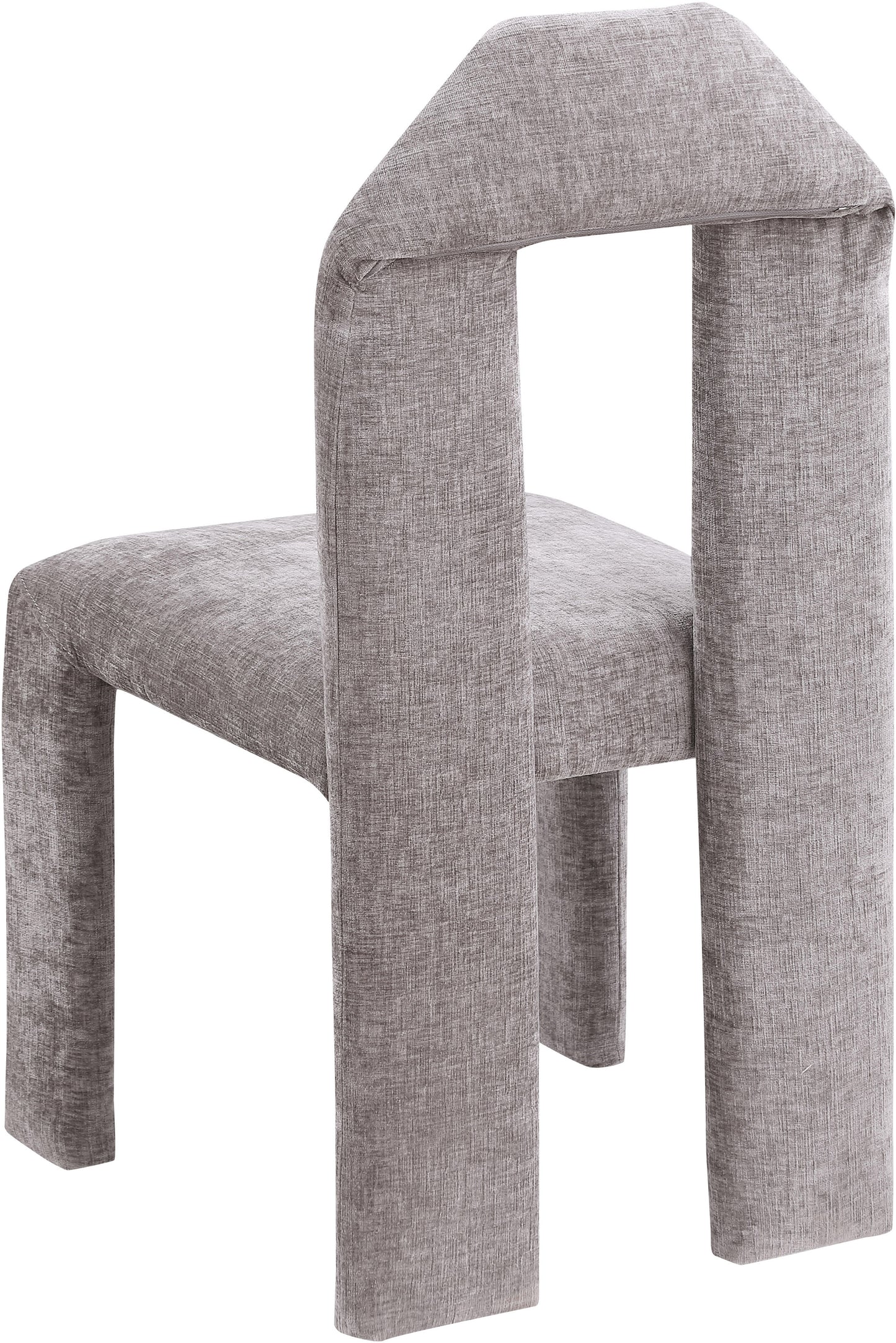 sei grey chenille fabric dining chair