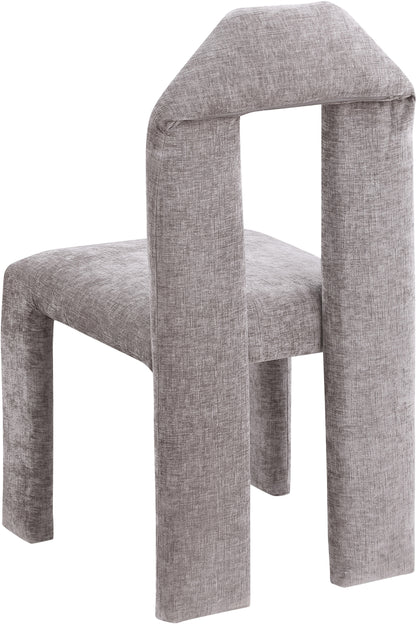 Sei Grey Chenille Fabric Dining Chair