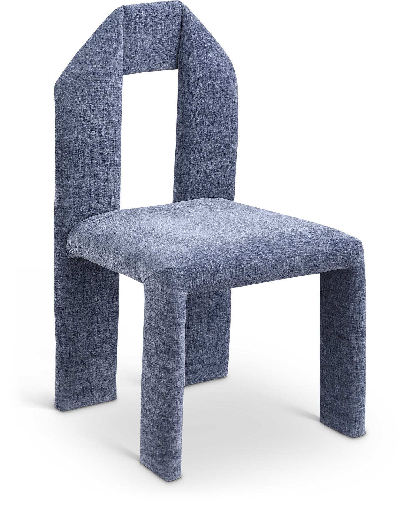 sei light blue chenille fabric dining chair