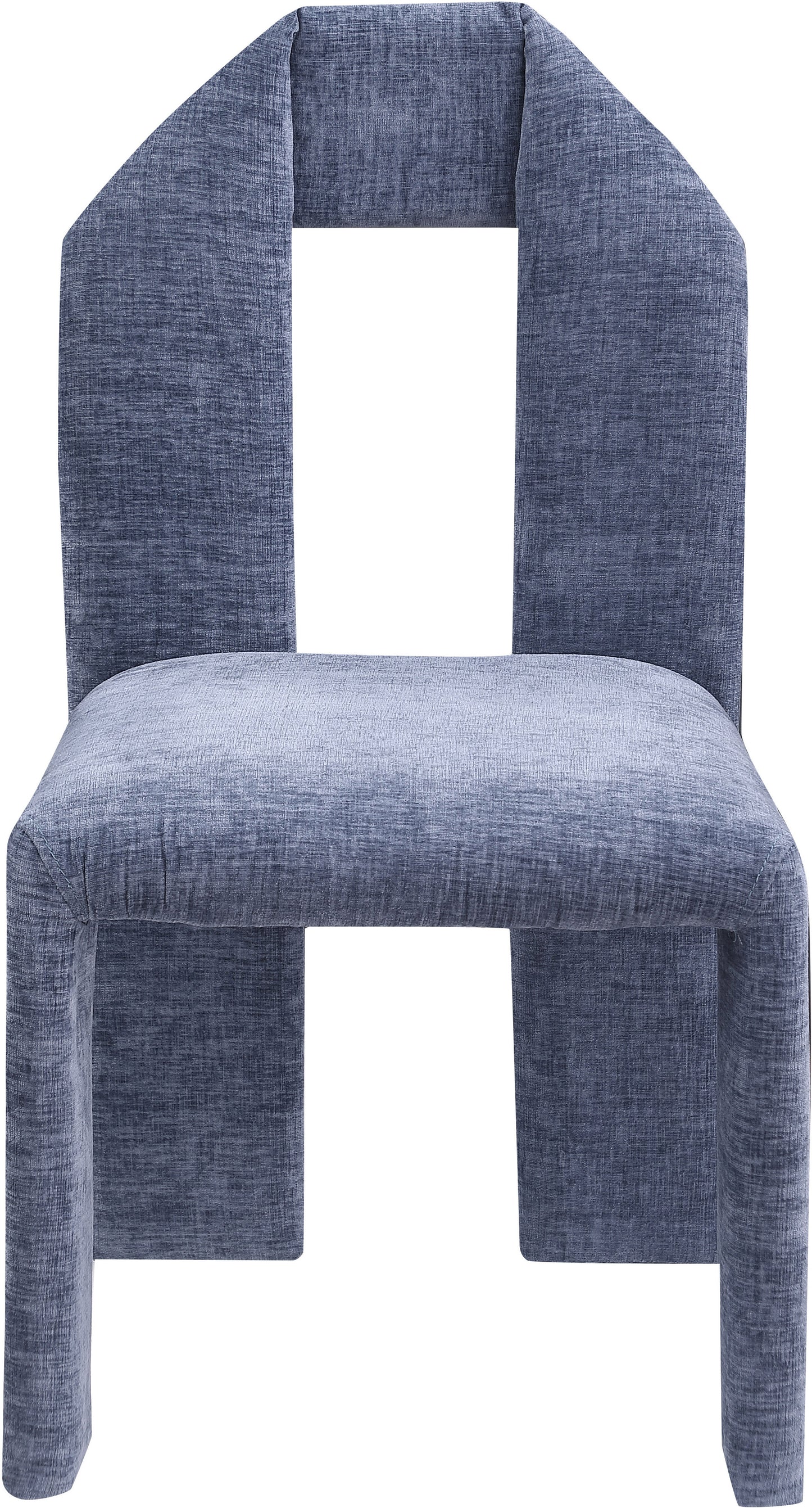 sei light blue chenille fabric dining chair