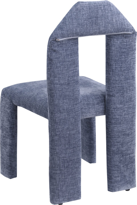 Sei Light Blue Chenille Fabric Dining Chair