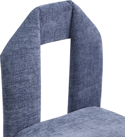 Sei Light Blue Chenille Fabric Dining Chair