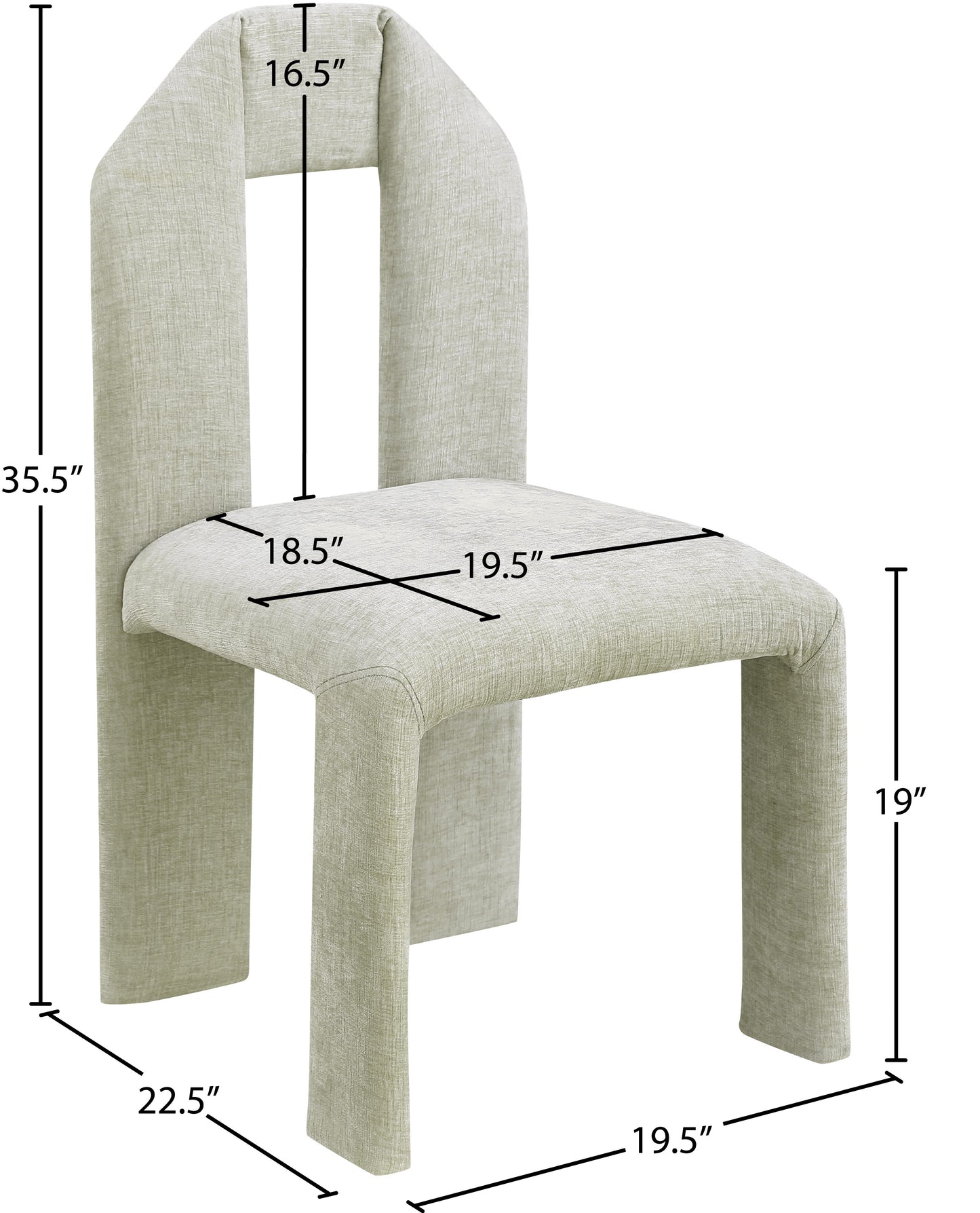 sei mint chenille fabric dining chair