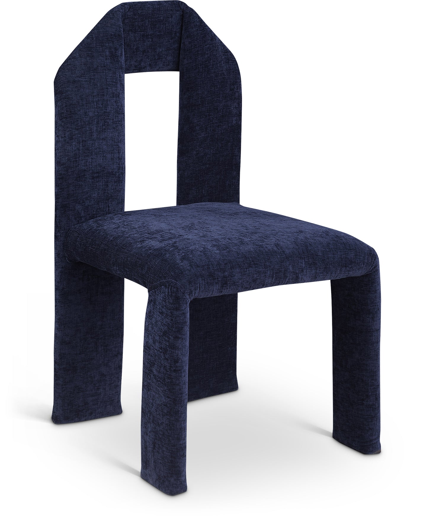 sei navy chenille fabric dining chair