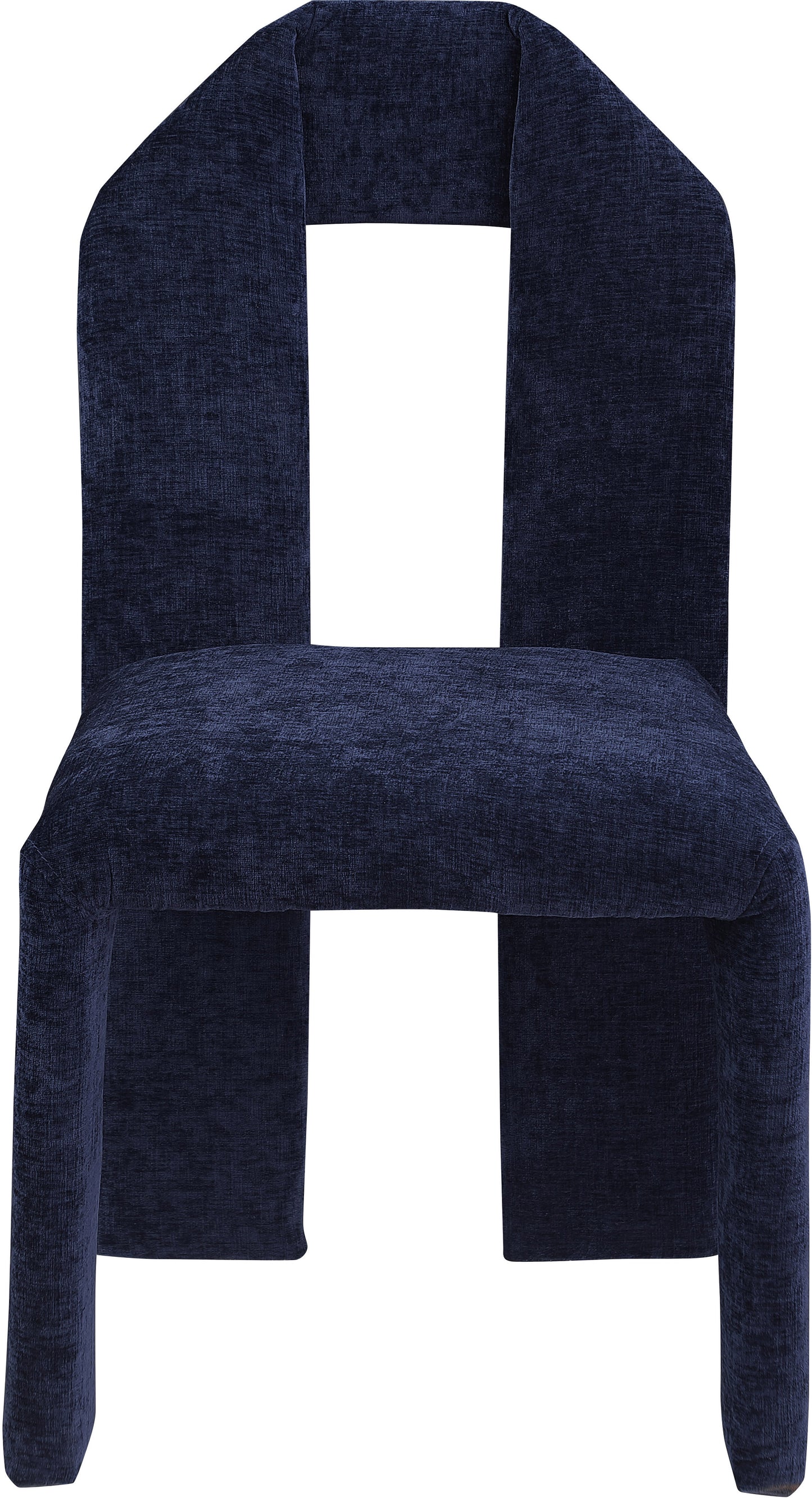 sei navy chenille fabric dining chair