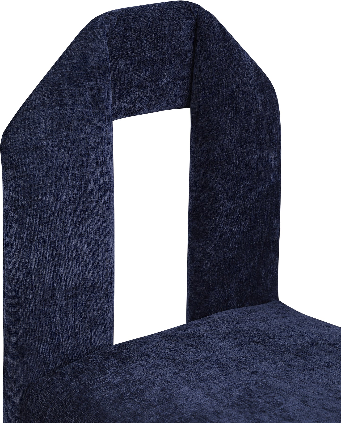 sei navy chenille fabric dining chair