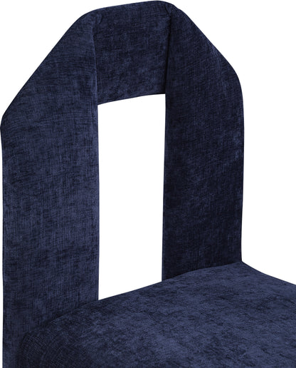 Sei Navy Chenille Fabric Dining Chair