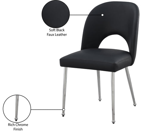 Edison Black Faux Leather Dining Chair C