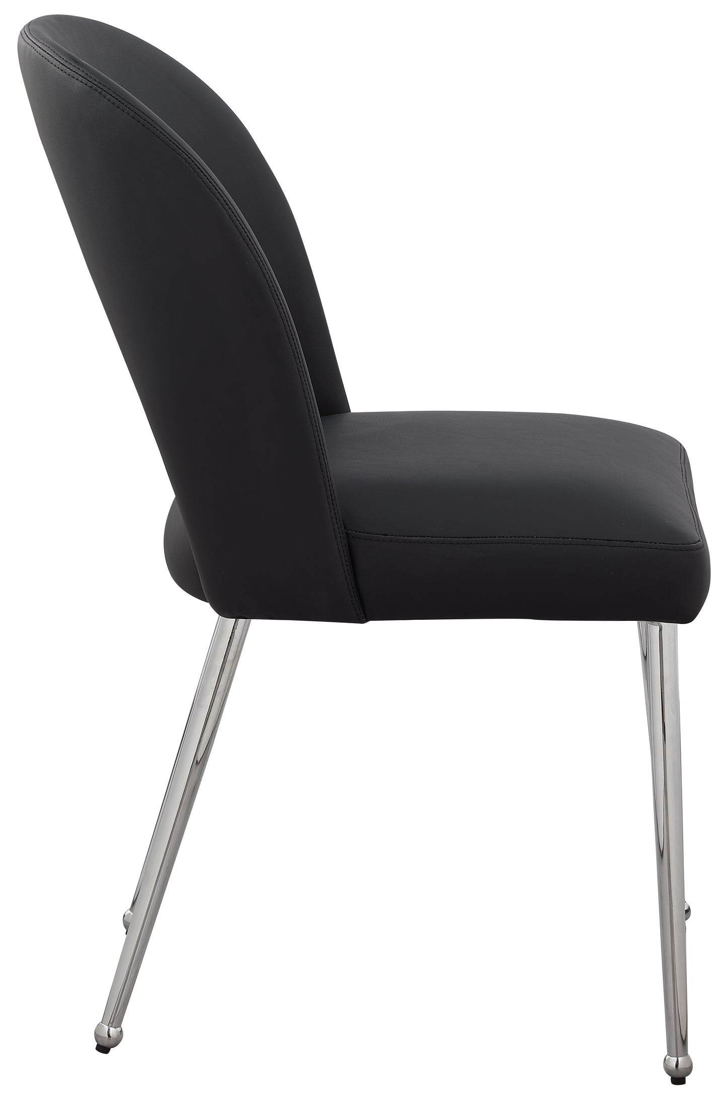 edison black faux leather dining chair c