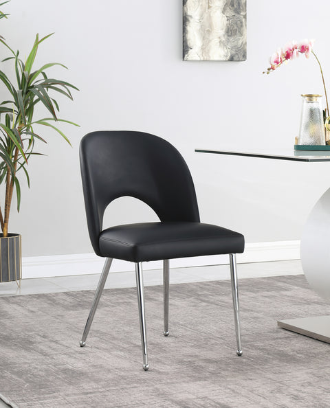 Edison Black Faux Leather Dining Chair C