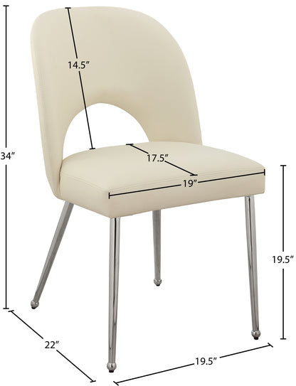 Edison Cream Faux Leather Dining Chair C