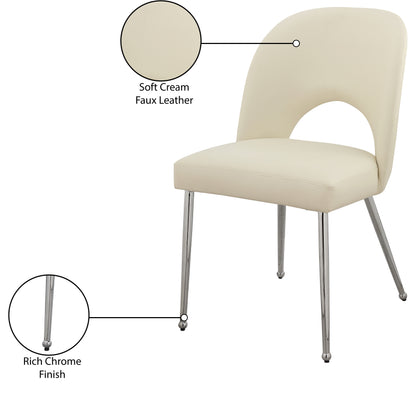 Edison Cream Faux Leather Dining Chair C