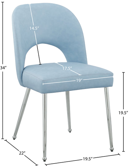 Edison Light Blue Faux Leather Dining Chair C