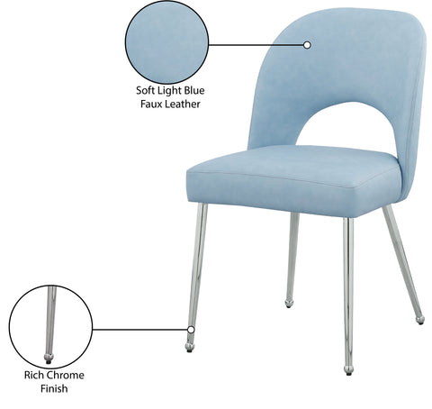Edison Light Blue Faux Leather Dining Chair C