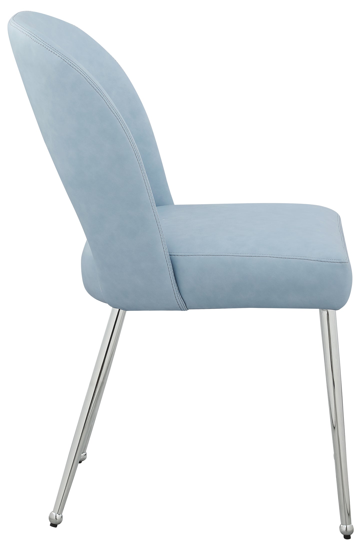 edison light blue faux leather dining chair c