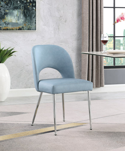 Edison Light Blue Faux Leather Dining Chair C