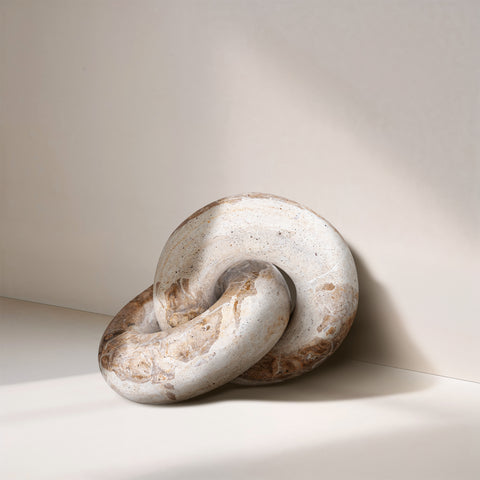 Piper Beige Genuine Marble Decorative Knot, 1 Piece
