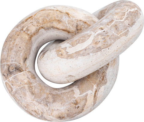 Piper Beige Genuine Marble Decorative Knot, 1 Piece