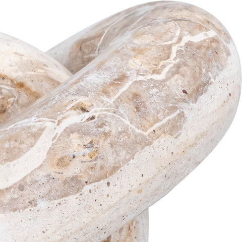 Piper Beige Genuine Marble Decorative Knot, 1 Piece