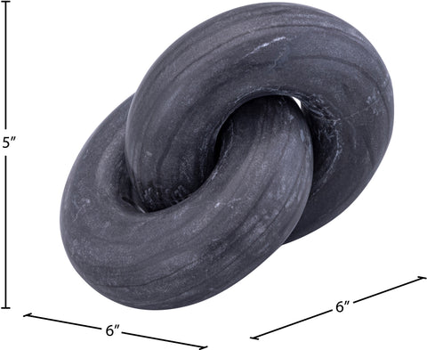 Piper Black Genuine Marble Decorative Knot, 1 Piece
