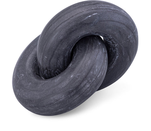 Piper Black Genuine Marble Decorative Knot, 1 Piece