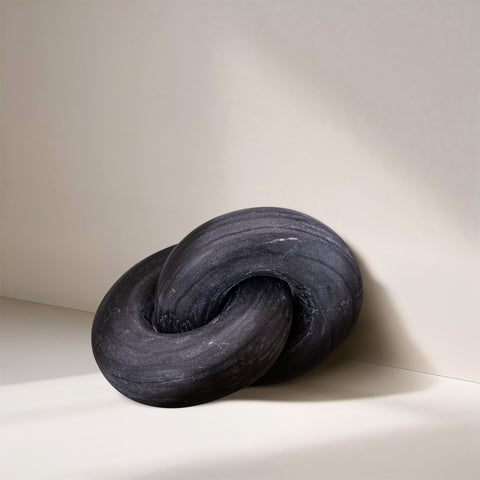 Piper Black Genuine Marble Decorative Knot, 1 Piece