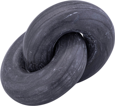 Piper Black Genuine Marble Decorative Knot, 1 Piece