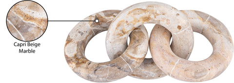 Alden Beige Genuine Marble Decorative Chain Links, 1 Piece