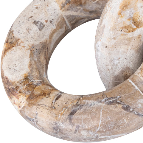 Alden Beige Genuine Marble Decorative Chain Links, 1 Piece