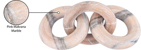Alden Pink Genuine Marble Decorative Chain Links, 1 Piece