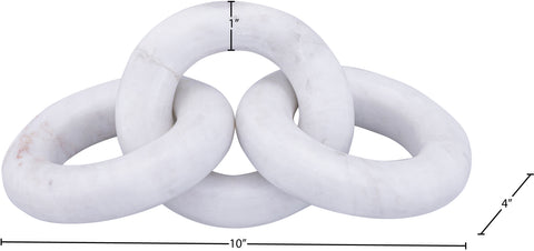 Alden White Genuine Marble Decorative Chain Links, 1 Piece