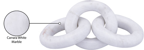 Alden White Genuine Marble Decorative Chain Links, 1 Piece