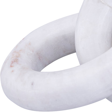 Alden White Genuine Marble Decorative Chain Links, 1 Piece