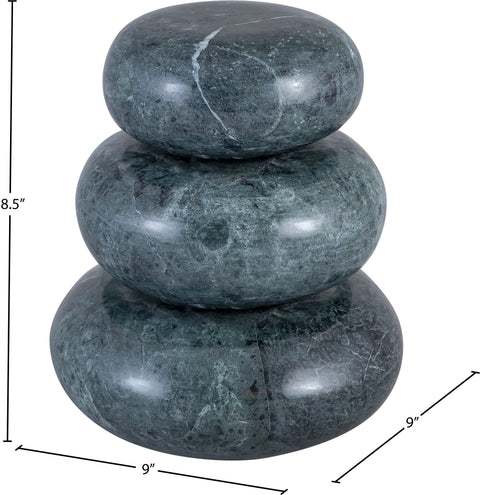 Celine Green Genuine Marble Decorative Object, 3-Piece