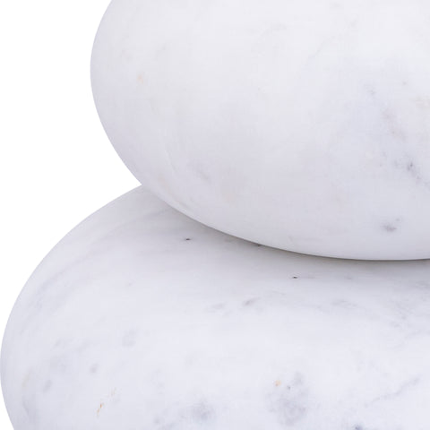 Celine White Genuine Marble Decorative Object, 3-Piece