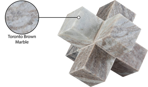 Amara Brown Genuine Marble Decorative Jack Object, 1 Piece
