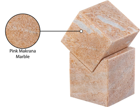 Harper Pink Genuine Marble Decorative Cube, 1 Piece