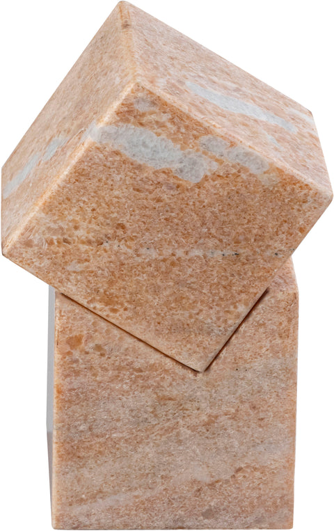 Harper Pink Genuine Marble Decorative Cube, 1 Piece