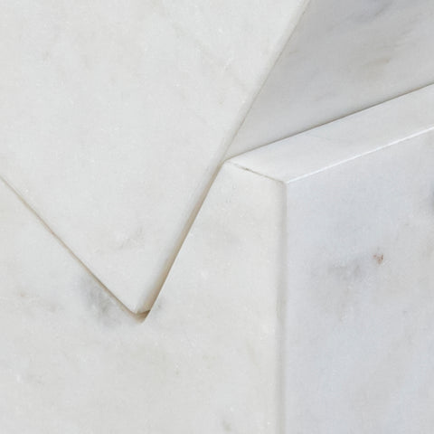 Harper White Genuine Marble Decorative Cube, 1 Piece