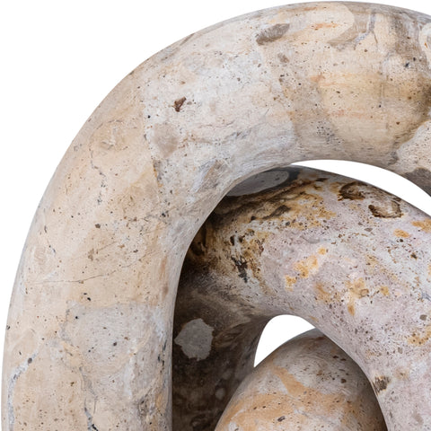 Talia Beige Genuine Marble Decorative Object, 3-Piece