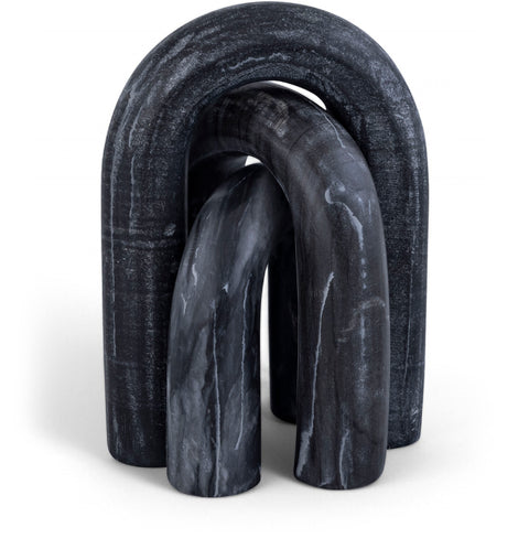 Talia Black Genuine Marble Decorative Object, 3-Piece