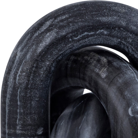Talia Black Genuine Marble Decorative Object, 3-Piece