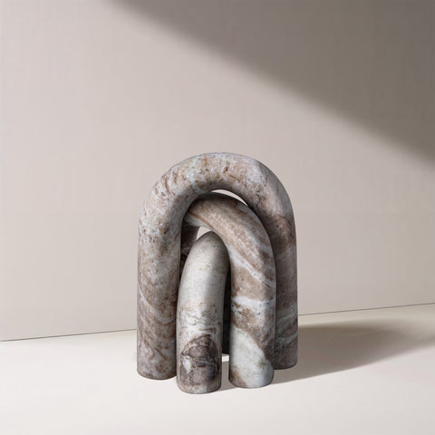 Talia Brown Genuine Marble Decorative Object, 3-Piece