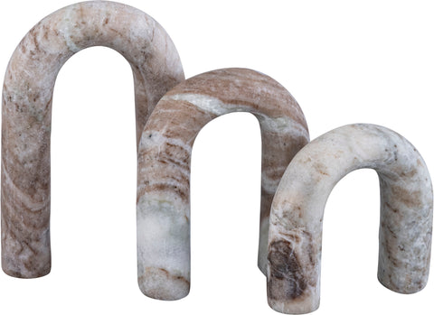 Talia Brown Genuine Marble Decorative Object, 3-Piece