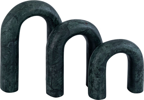 Talia Green Genuine Marble Decorative Object, 3-Piece